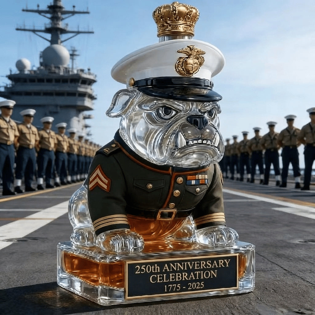 🔥🔥🔥250th Anniversary Military-Inspired Bulldog Whiskey Decanter Set