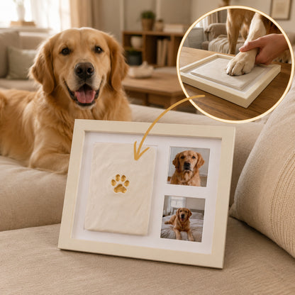 🐾DIY clay paw-print keepsake frame with space for two photos