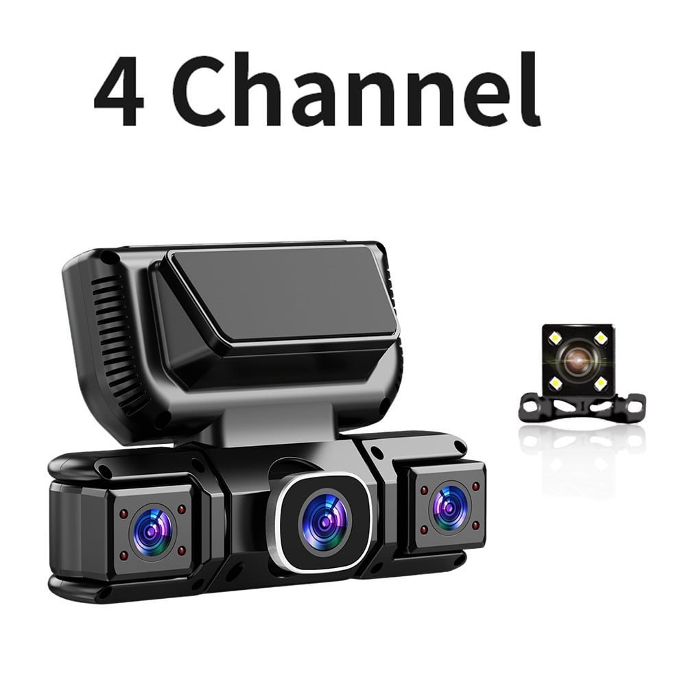 4-Channel Dash Cam Built-in WiFi, Full HD Dual Dash Camera for Cars Front