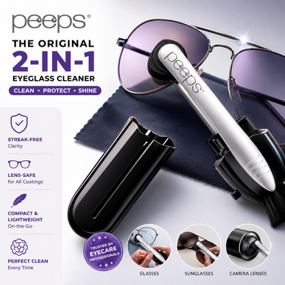Eye Doctors Agree: The Way Most People Clean Their Glasses Is Slowly Ruining Them.  Meet Peeps® — The Lens Cleaner Trusted By Over 7 Million People.