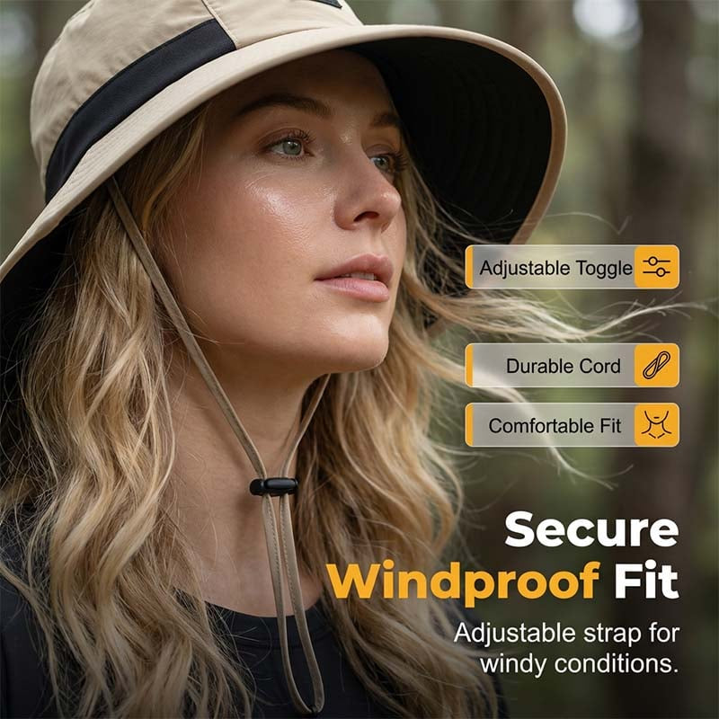 UPF 50+ Wide Brim Sun Hat with Neck Flap