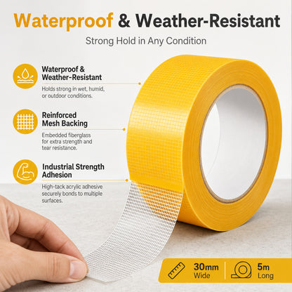 Heavy Duty Double Sided Mesh Tape - Industrial Strength Adhesive