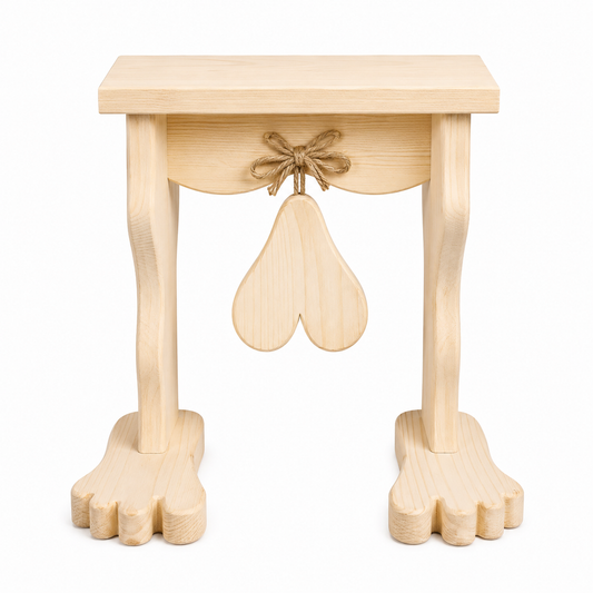 🪑Funny Wooden Ball Bell Stool😂 – Rustic Farmhouse Conversation Piece
