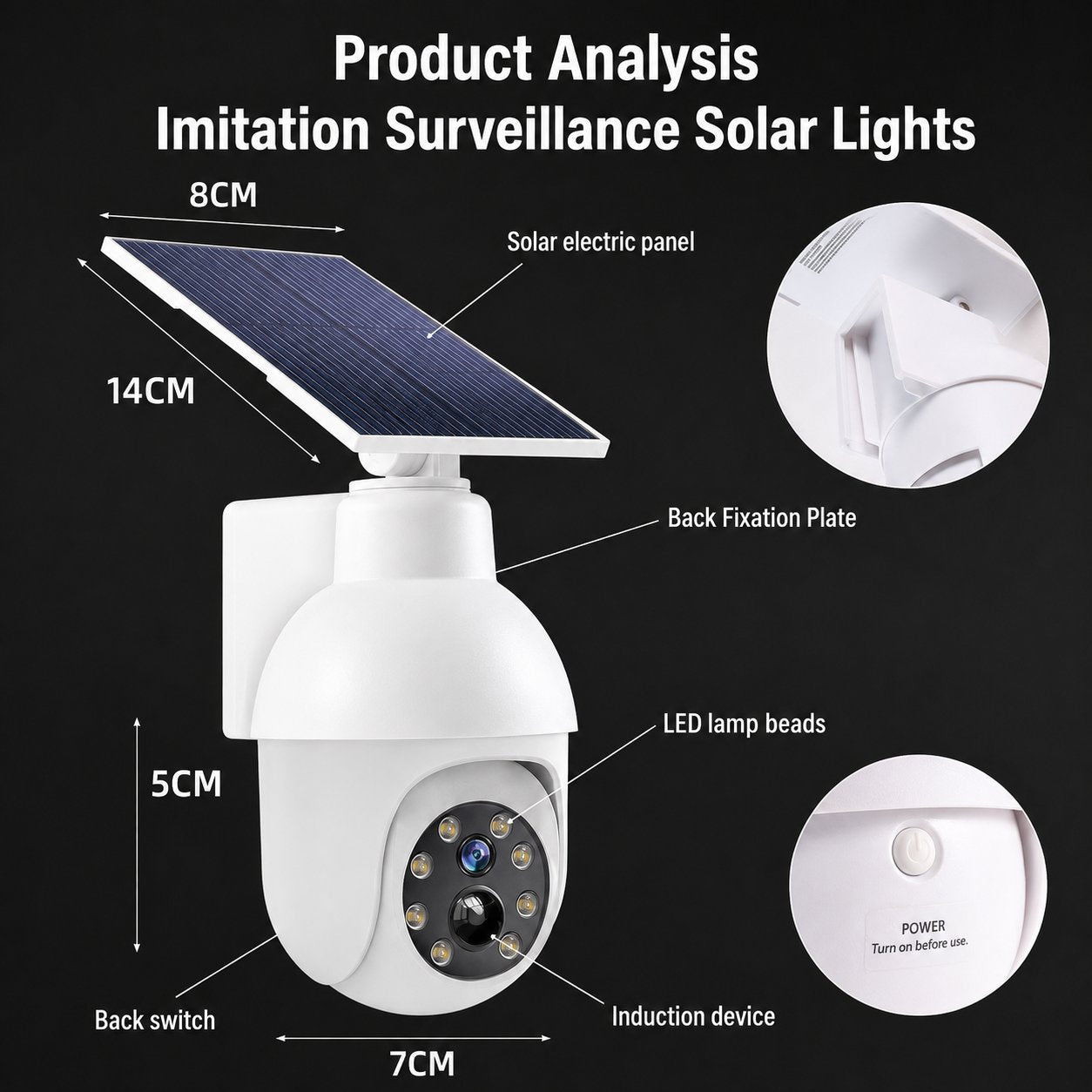 Solar-Powered Simulated Surveillance Camera Street Light