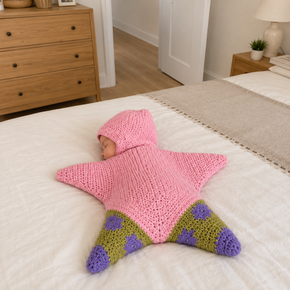 👶 StarSnuggle™ Handmade Knitted Starfish Baby Sleeping Bag
