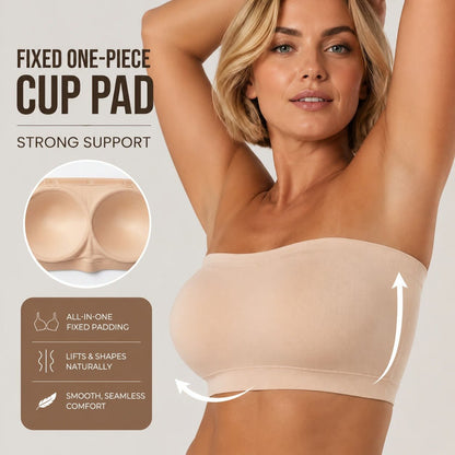 ✨ Convertible Strapless Bandeau Bra with Wireless Comfort, Anti-Slip Grip 👍Suitable for All Body Types