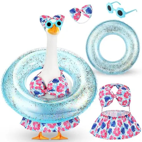 🦢Summer Porch Goose Outfit Bikini for 23" Plastic/ Cement Goose Statues❤️🤍💙