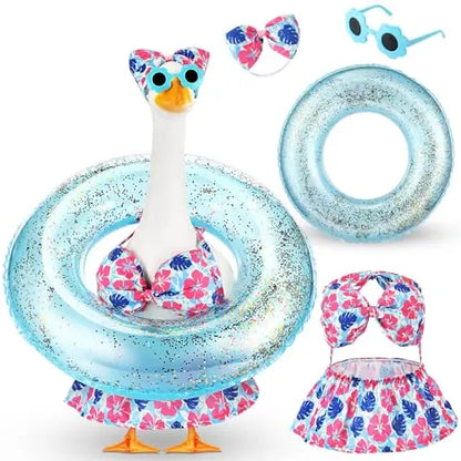 🦢Summer Porch Goose Outfit Bikini for 23" Plastic/ Cement Goose Statues❤️🤍💙