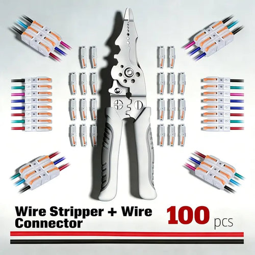 ⚙️Universal Quick Lever Electrical Wire Connectors (24-12 AWG) Assortment (50/100Pcs) + Wire Stripper