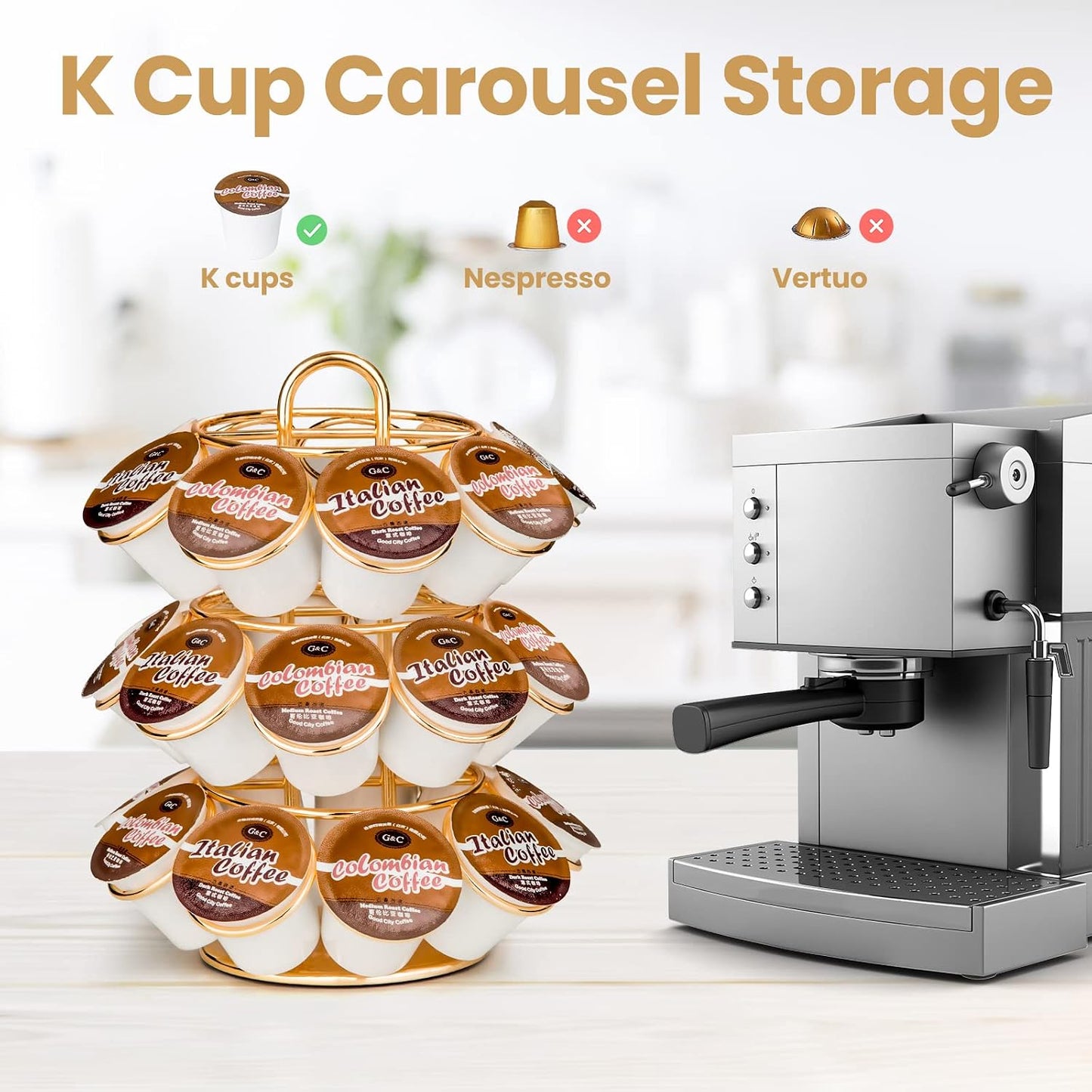 ☕ 27-Pod 360° Rotating Coffee Pod Organizer