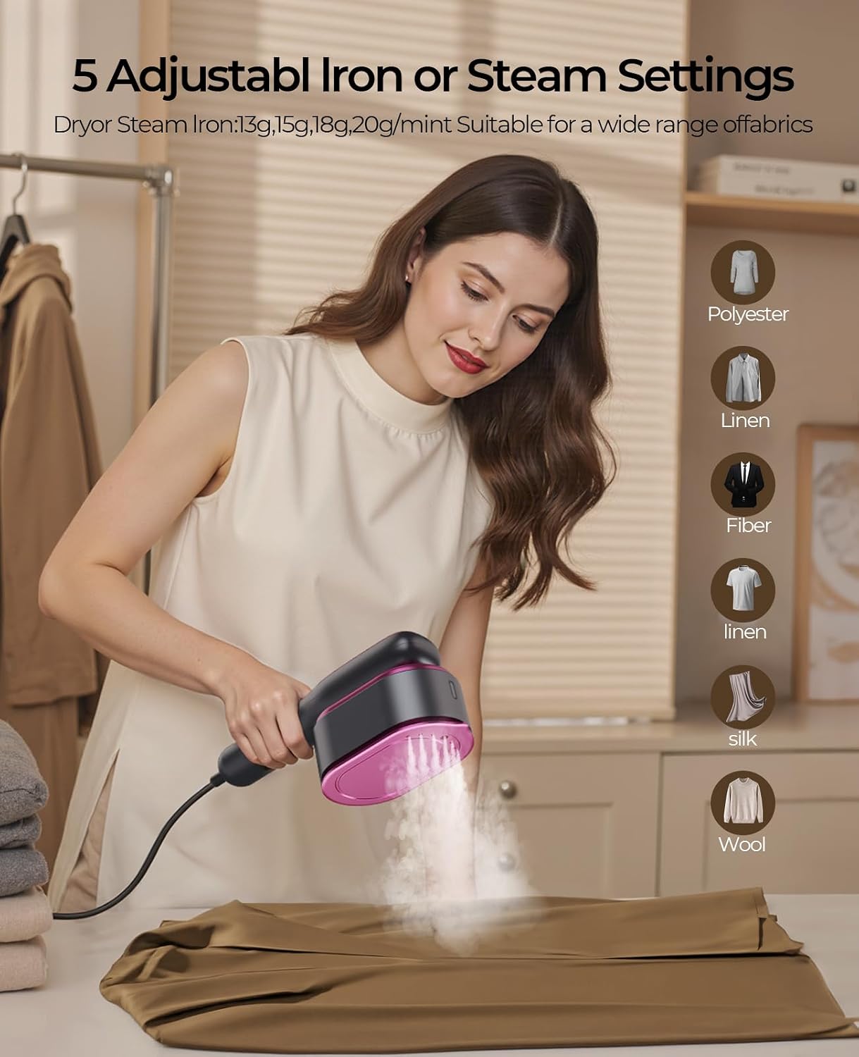 👔 1200W Travel Clothes Steamer