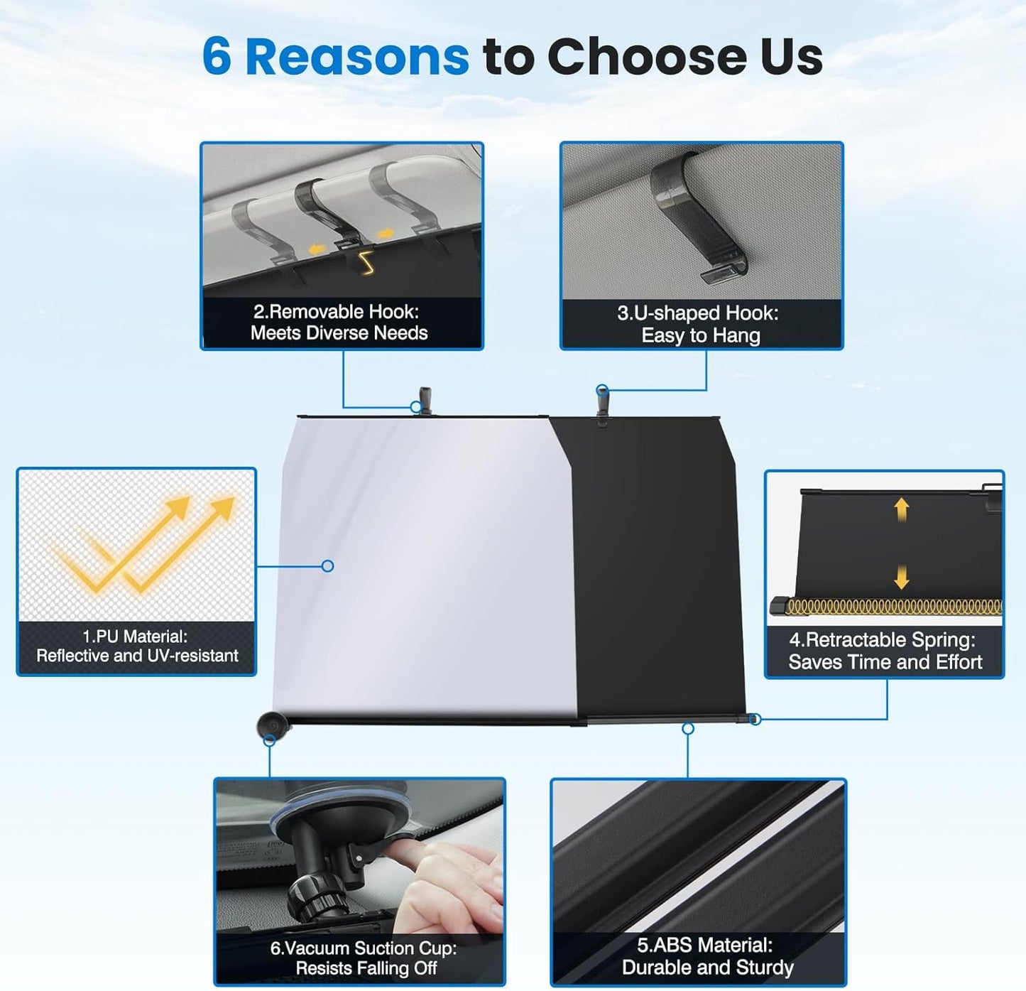 🚗☀️ VALORS™ AUTO RETRACTABLE WINDSHIELD SUN SHADE