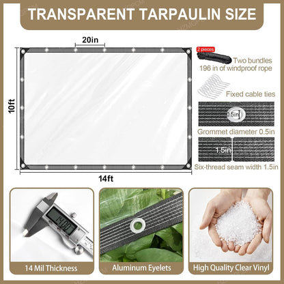 🌧️ ClearShield All Weather Tarp | Protect Your Space Without Blocking the View🏡