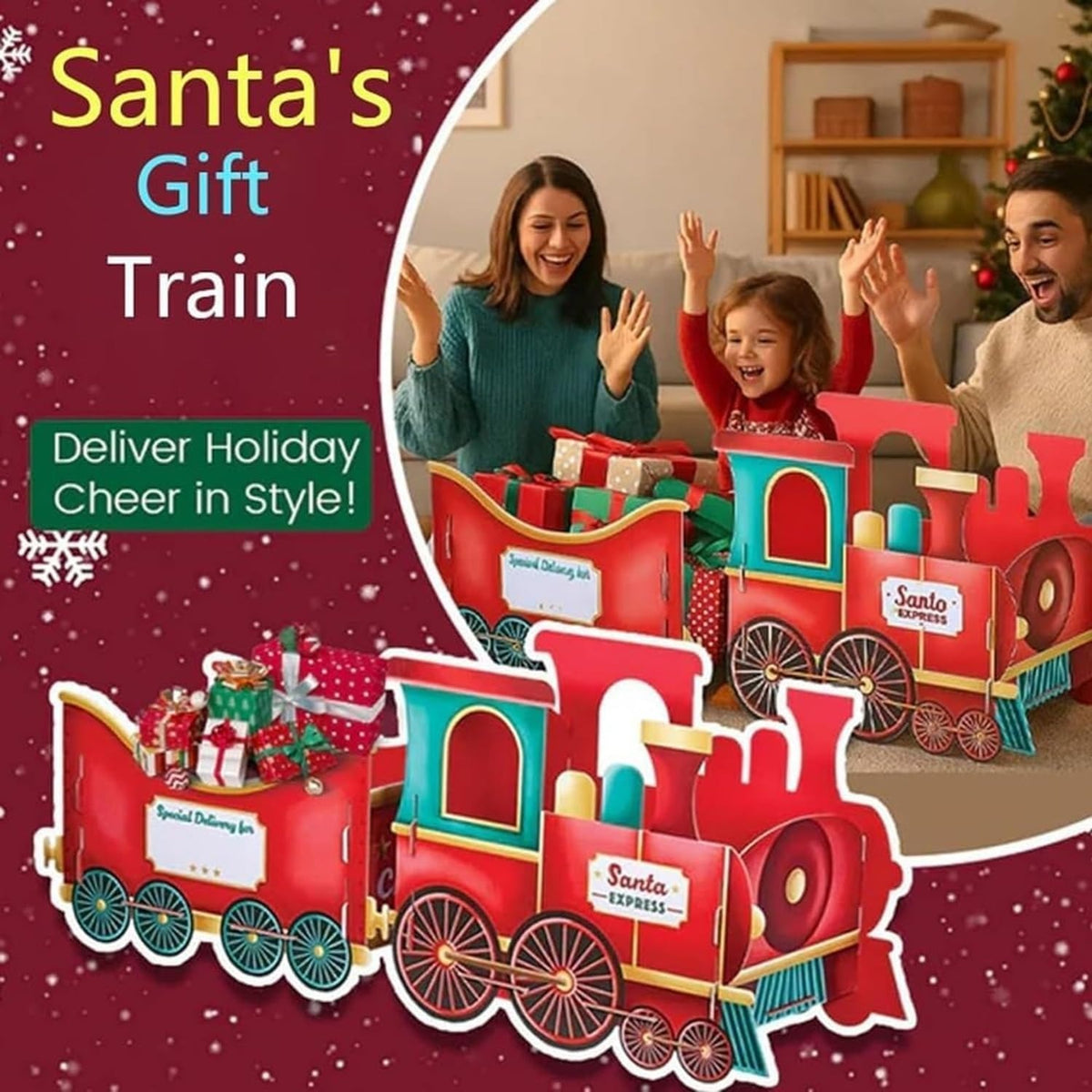 🔥Christmas Sale🎁Santa's Christmas Presents Train Gift Box — Spark Instant Holiday Wonder and Unforgettable Joy