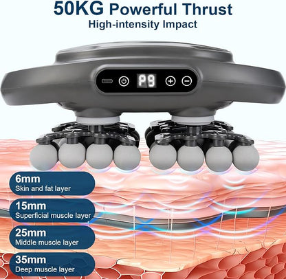 16-Head Deep Tissue Massage Gun for Muscle Recovery