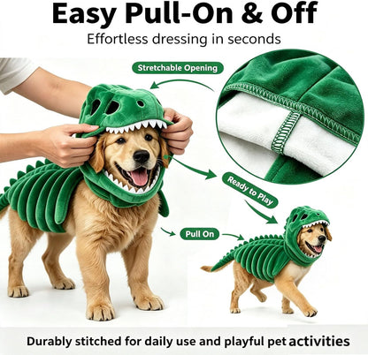 Disfrace de Esqueleto de Dinosaurio para Perros y Gatos, Disfraces de (E#,35cm)