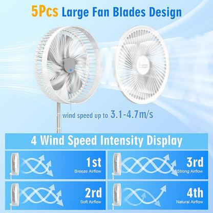 🌀Summer Promotion! 🔋 Telescopic Folding USB Charging Fan – Adjustable height, quiet operation & portable – perfect for desk, travel or outdoor use 💨