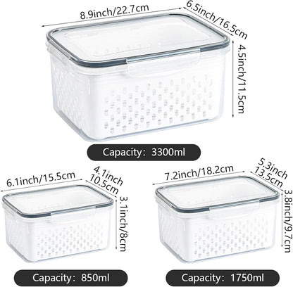 🍅Food Storage Containers for Fridge with Removable Colander