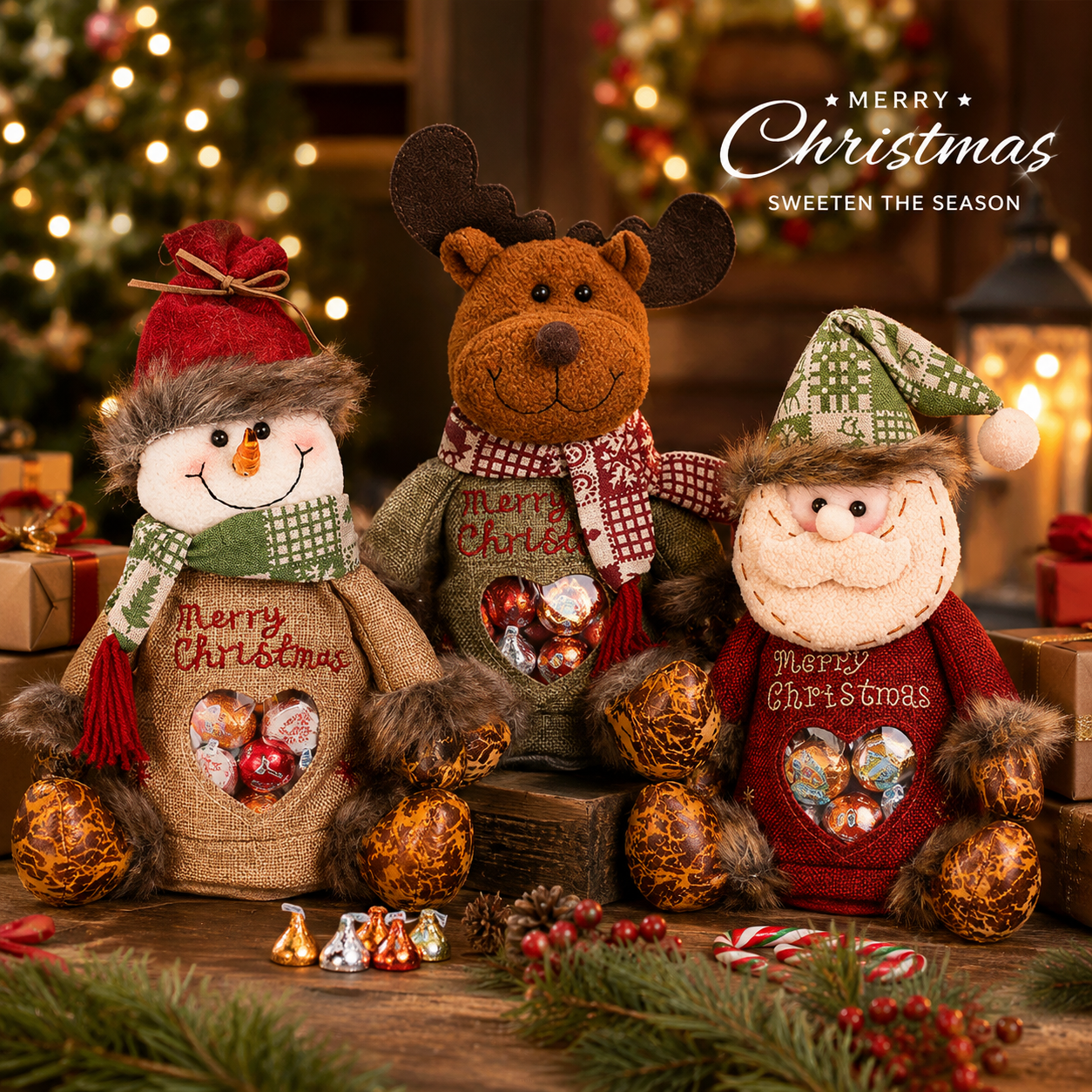 🎄 Reindeer & Snowman & Santa Claus (3 Pcs)