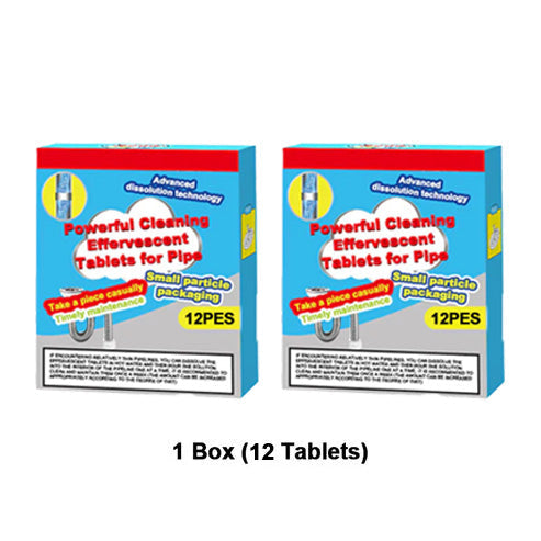 ✨Powerful Cleaning Effervescent Tablets for Pipe, Fast-Dissolving Hair Grease Clogs, Deodorizing Antibacterial Pipe Cleaner for Sink, Toilet Floor Drain