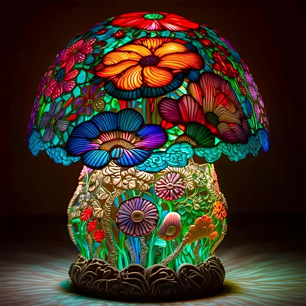🍄 Tiffany-Style Mushroom Lamp