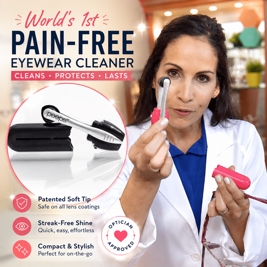 Eye Doctors Agree: The Way Most People Clean Their Glasses Is Slowly Ruining Them.  Meet Peeps® — The Lens Cleaner Trusted By Over 7 Million People.