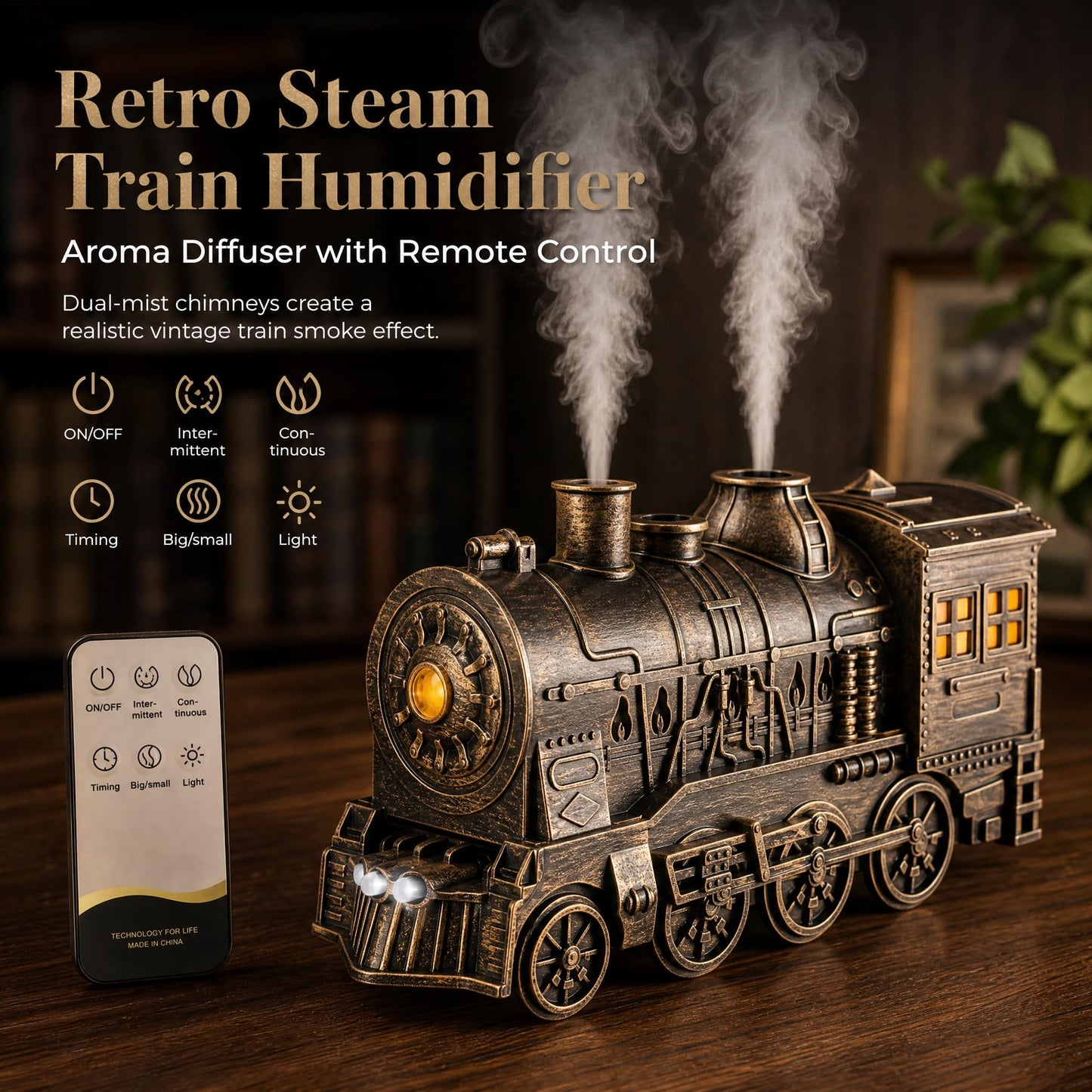 🔥Hot Sale 🚂 Christmas Train Diffuser with Vintage Steam Design