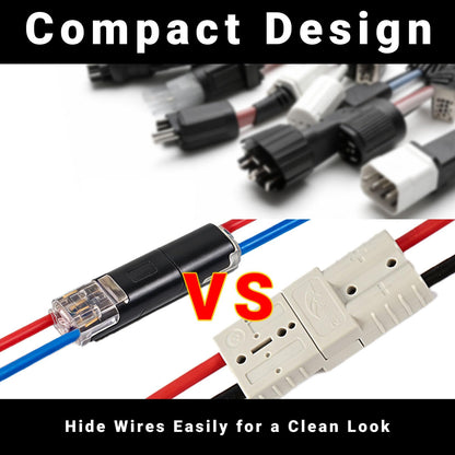 🔌100 Pcs 2-Pin Low Voltage Wire Connectors with Locking Buckle