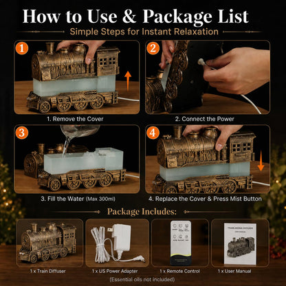 🔥Hot Sale 🚂 Christmas Train Diffuser with Vintage Steam Design