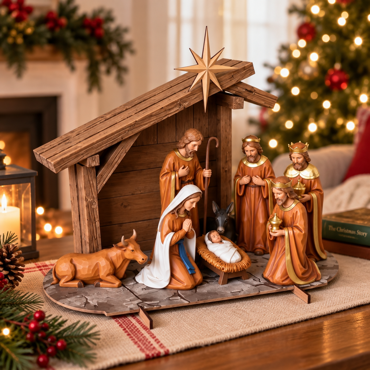 🎄 Christmas Nativity Scene Figurine Set | Traditional Holiday Home Decor