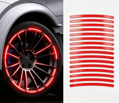 20 PCS Creative Wheel Hub Rim Reflective Stickers