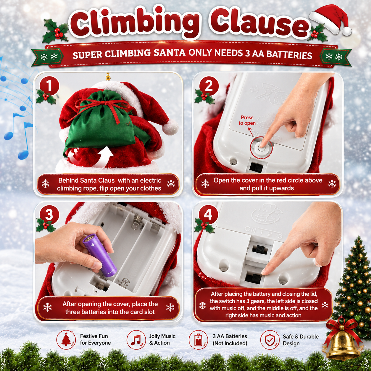 🎅 The Climbing Claus | A Little Christmas Magic in Motion