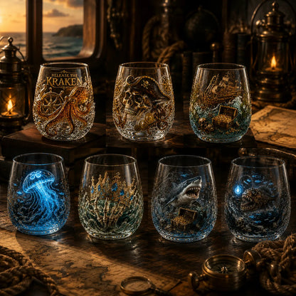 The Kraken Pirate Glass Collection — 7-Piece Legendary Ocean Treasure Set🔥🔥🔥