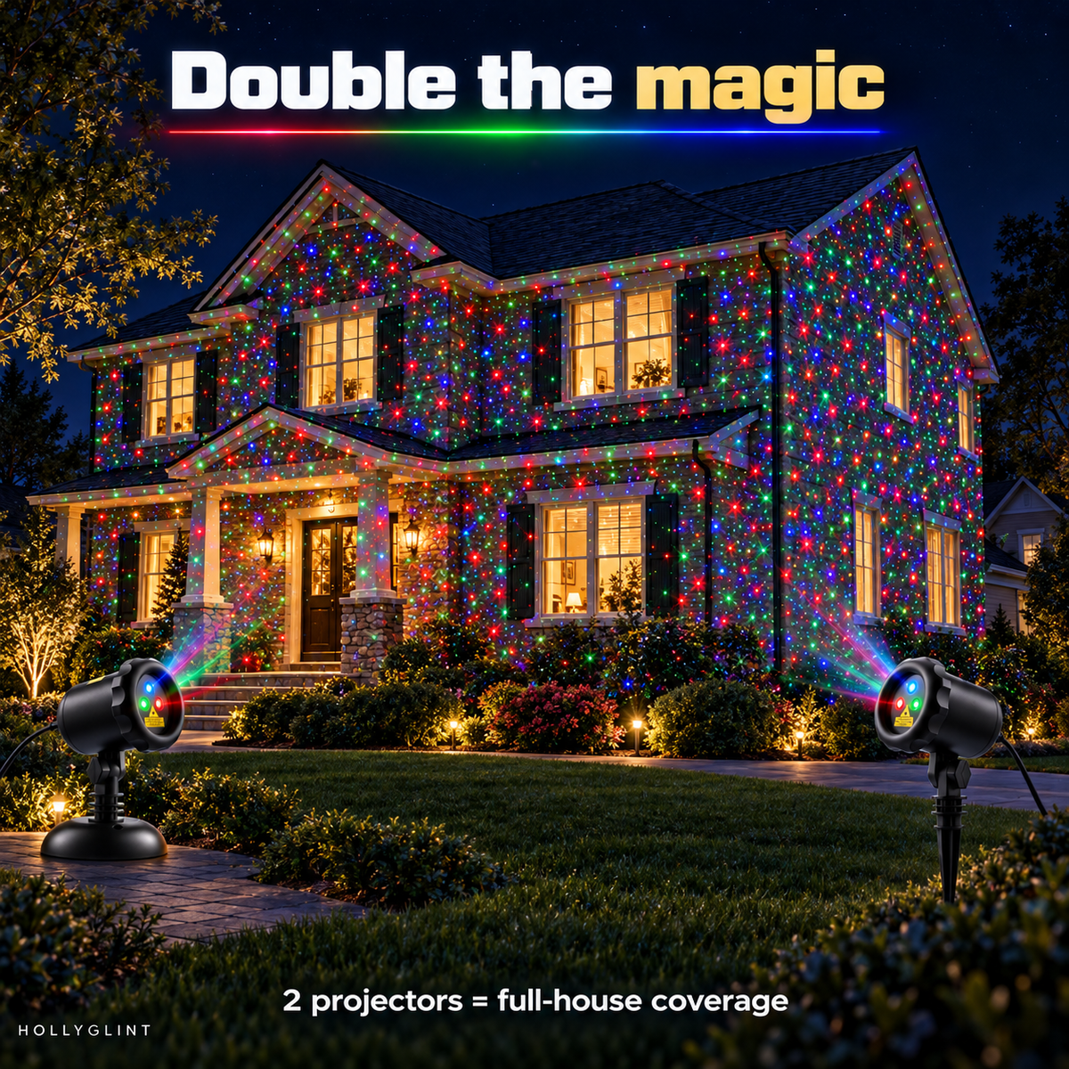 RGB Christmas Laser Projector – Outdoor Holiday Star Lights for Home & Yard 🎄✨