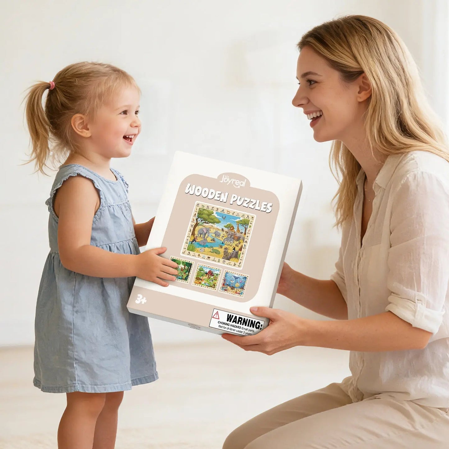Wooden Search & Find Puzzles Animal Learnig Toys | 4 x 60-Piece