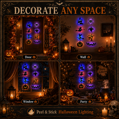 Halloween LED Silhouette Wall Stickers Battery Powered
