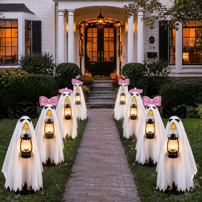 👻 Lantern Ghost Goose Outfit™ – Halloween Porch Goose Costume With Pumpkin Lantern For 23" Lawn Goose