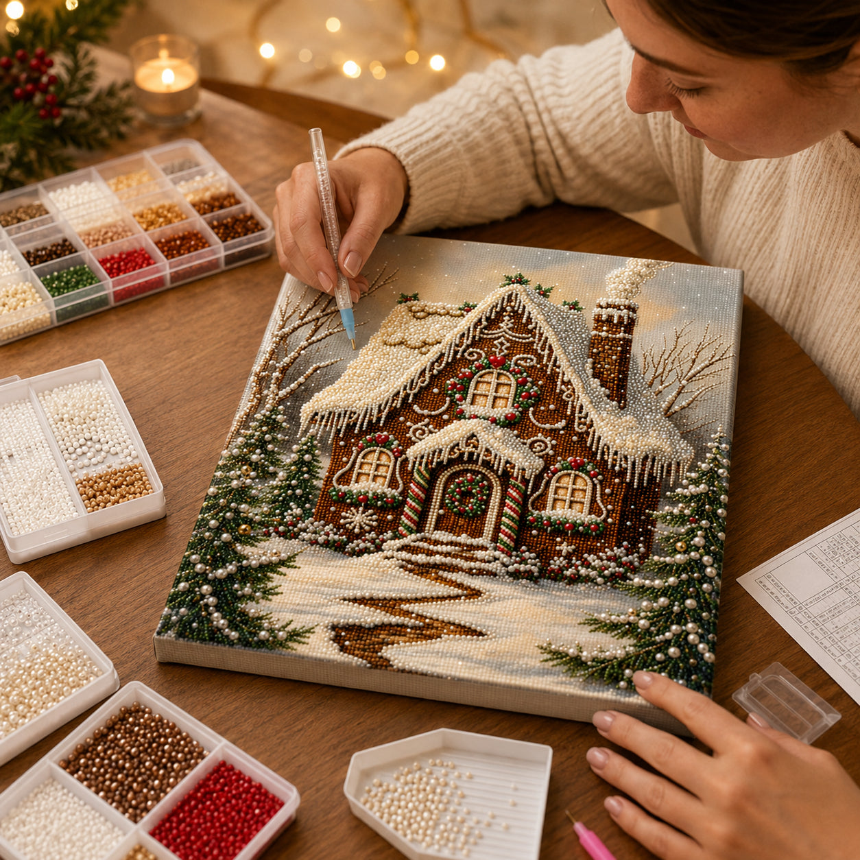 3D Christmas Pearl Art DIY Canvas Kit