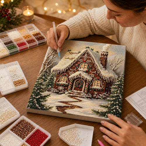 3D Christmas Pearl Art DIY Canvas Kit