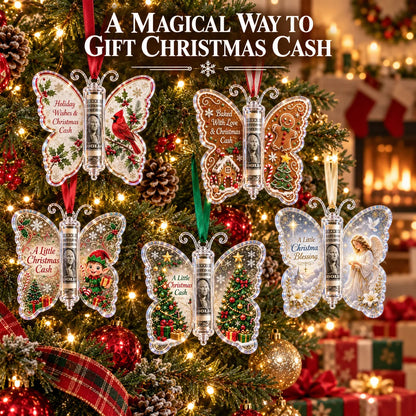 🦋💵 Christmas Cash Gift Butterfly Ornament🎄✨