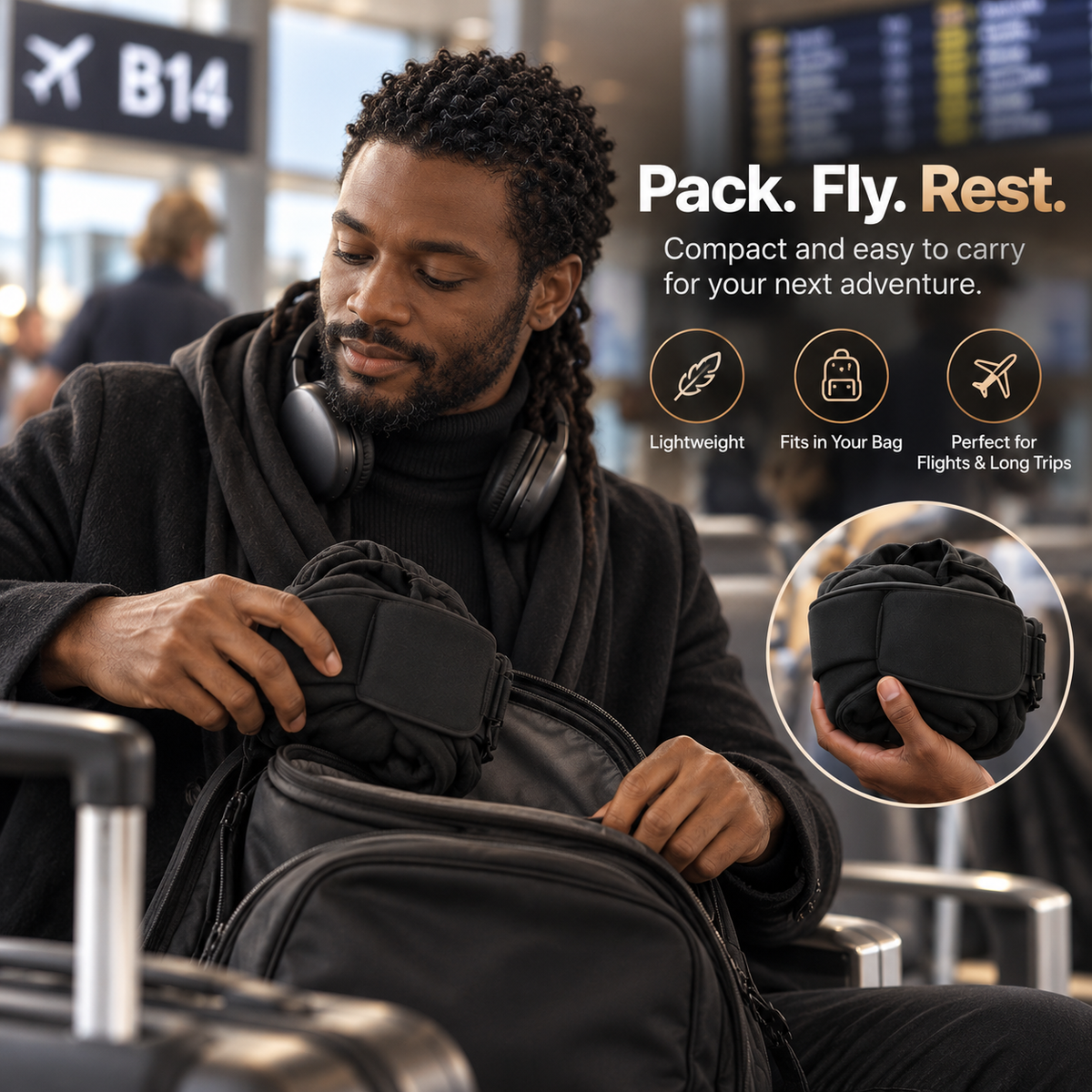 ✈️ 3-in-1 Travel Sleep Support – Block Light, Support Your Head & Rest More Comfortably