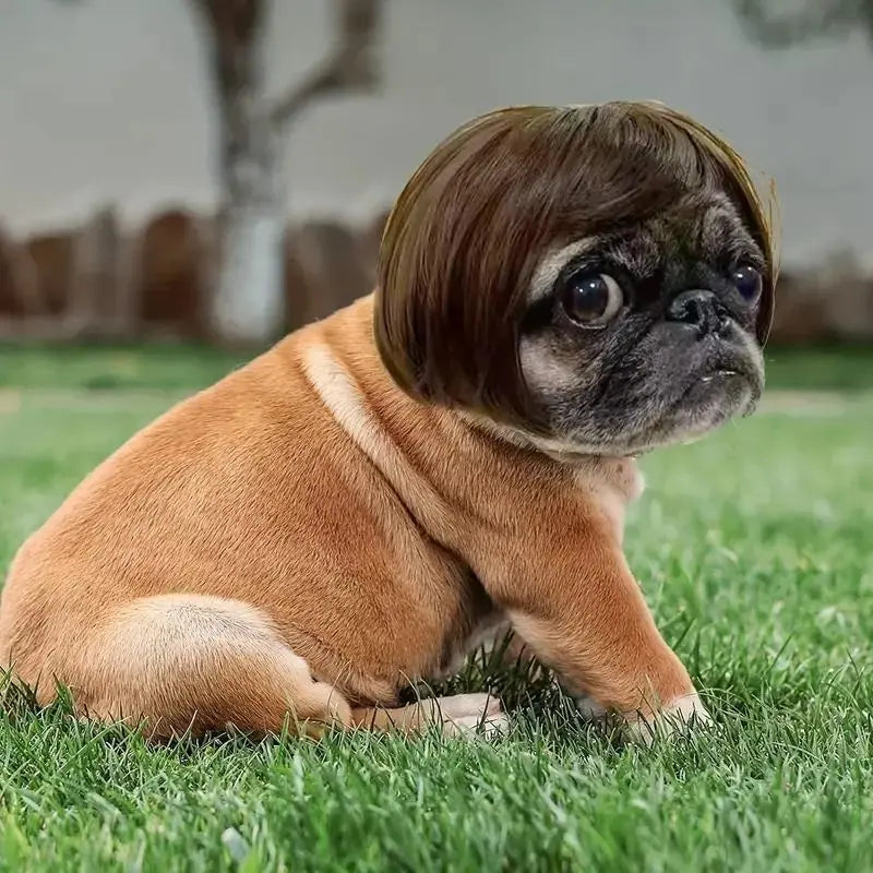 🎃HALLOWEEN SALE: SHORT HAIR WIG PET HEADBAND — FUNNY ACCESSORY FOR DOGS &amp; CATS!🎃