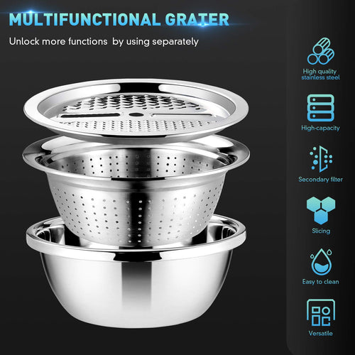 🥗 Prep, Drain &amp; Grate — All in One Smart Kitchen Bowl!