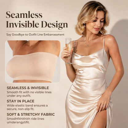 ✨ Convertible Strapless Bandeau Bra with Wireless Comfort, Anti-Slip Grip 👍Suitable for All Body Types