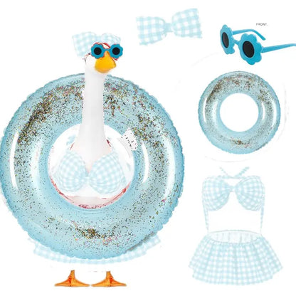 🦢Summer Porch Goose Outfit Bikini for 23" Plastic/ Cement Goose Statues❤️🤍💙