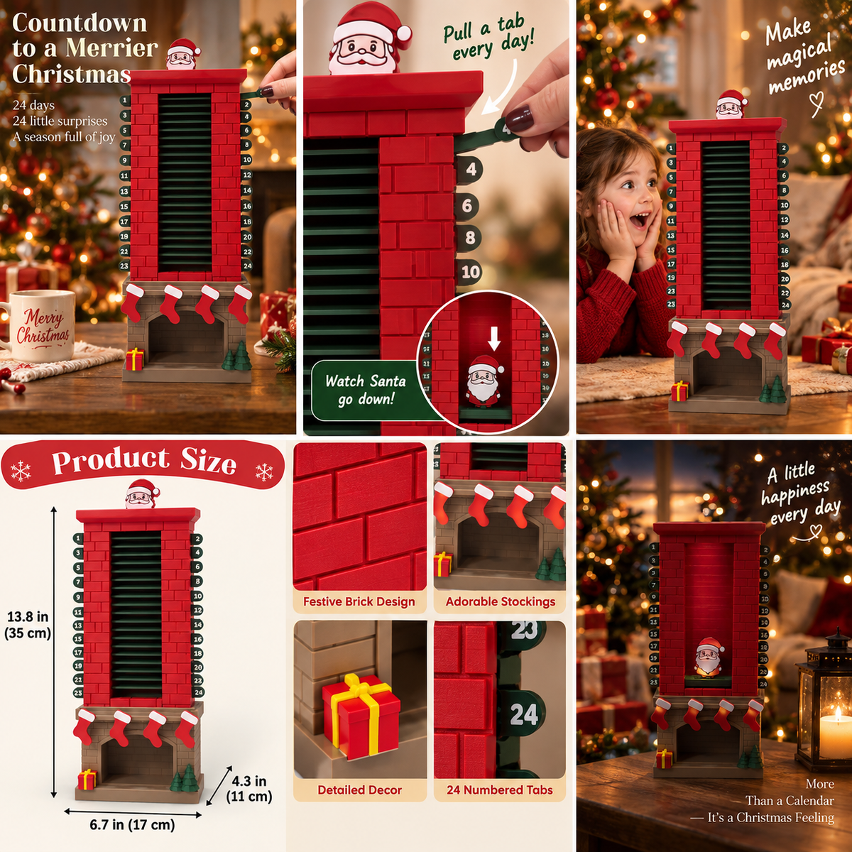🎅 Santa’s Chimney Countdown Advent Calendar | 24 Days of Christmas Magic
