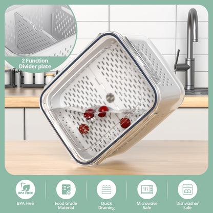 🍅Food Storage Containers for Fridge with Removable Colander