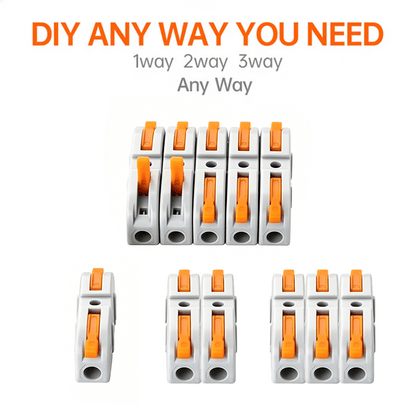 ⚙️Universal Quick Lever Electrical Wire Connectors (24-12 AWG) Assortment (50/100Pcs) + Wire Stripper