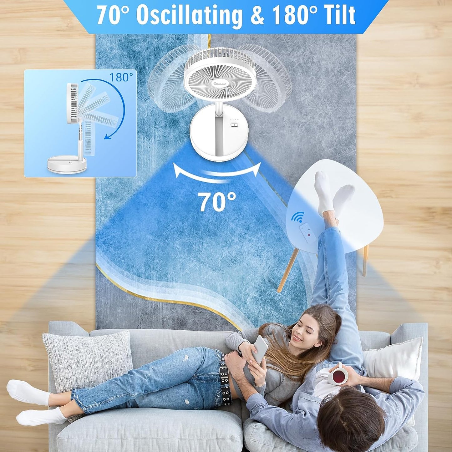 🌀Summer Promotion! 🔋 Telescopic Folding USB Charging Fan – Adjustable height, quiet operation & portable – perfect for desk, travel or outdoor use 💨