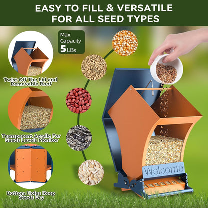 Hanging Squirrel Proof Bird Feeders for Outside for Finch, Cardinal, Bluebird, Blue Jay, Wild Bird